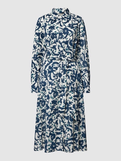 WHITE LABEL Midi-jurk met all-over bloemenmotief Marineblauw - 2