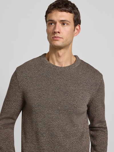 Armedangels Regular Fit Strickpullover aus reiner Baumwolle Modell 'ALVAARIO' Hellbraun Melange 3