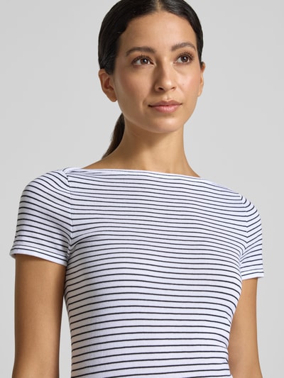 MANGO Skinny Fit T-Shirt aus reiner Baumwolle Marine 3