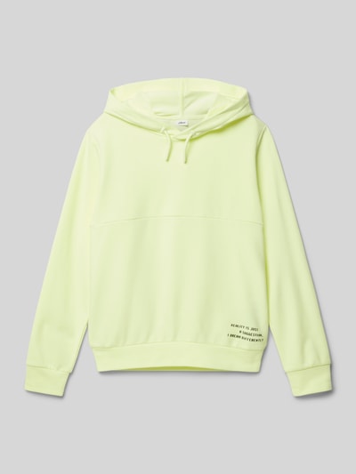 s.Oliver RED LABEL Regular Fit Sweatshirt mit Kapuze aus Baumwoll-Mix mit Print-Details Neon Gelb 1