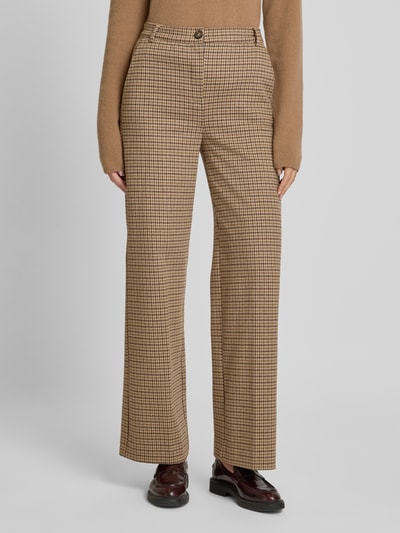 Weekend Max Mara Straight Fit Stoffhose mit Bügelfalten Modell 'PANETTO' Camel 4