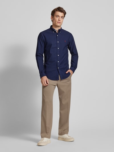 Polo Ralph Lauren Slim fit vrijetijdsoverhemd met button-downkraag, model 'OXFORD' Marineblauw - 1