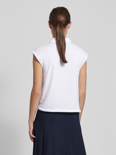 Zero Top bluzkowy w jednolitym kolorze z krytą listwą guzikową Biały 5