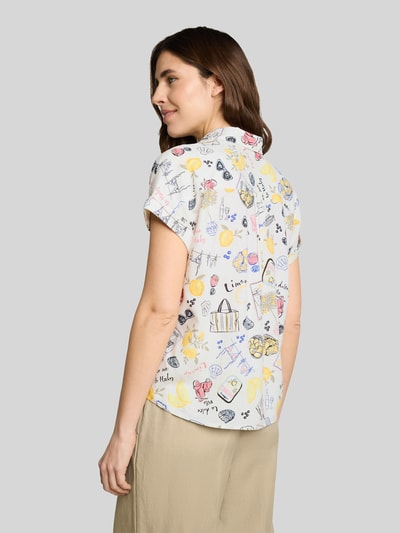 Tom Tailor Loose Fit Bluse aus Leinen-Viskose-Mix Weiss 5
