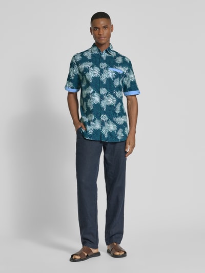 Christian Berg Men Regular Fit Freizeithemd mit Brusttasche Metallic Gruen 1