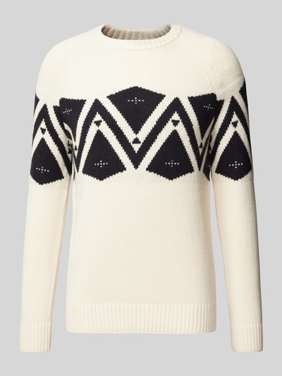 Strellson Gebreide pullover met ronde hals, model 'Tito' Beige - 2