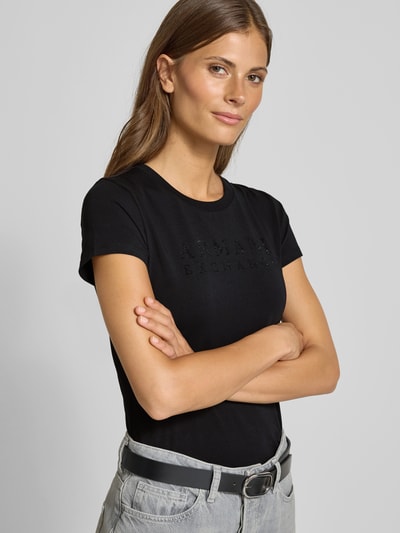 ARMANI EXCHANGE T-shirt z detalem z logo Czarny 3