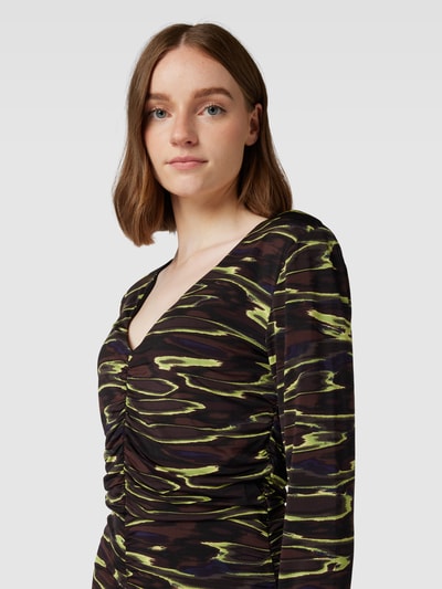 Gestuz Mini-jurk met all-over motief, model 'Shevy' Prune - 3