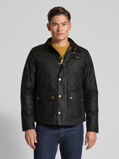 Barbour Parka woskowana o kroju tailored fit z czystej bawełny model ‘REELIN’ Oliwkowy 4