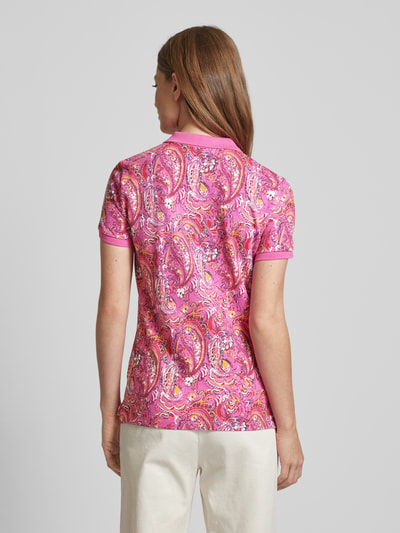 Montego Poloshirt met paisleymotief Felroze - 5