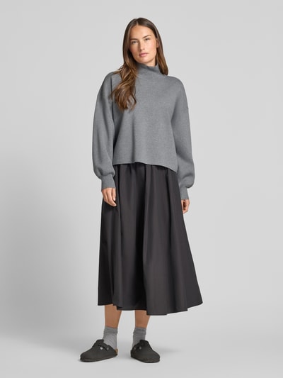 MSCH Copenhagen Gebreide pullover van viscosemix met opstaande kraag, model 'Mercy East' Middengrijs - 1