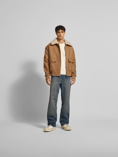 MAISON KITSUNÉ Pullover mit Label-Print Offwhite 1