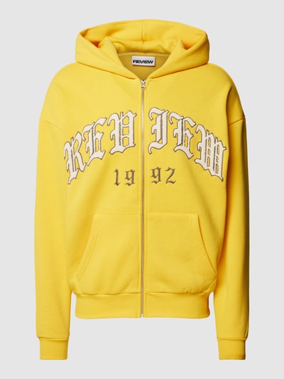 REVIEW Sweatjacke mit OLD ENGLISH Stitching GELB 2