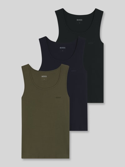 BOSS Slim Fit Tanktop aus reiner Baumwolle im 3er-Pack Oliv 1