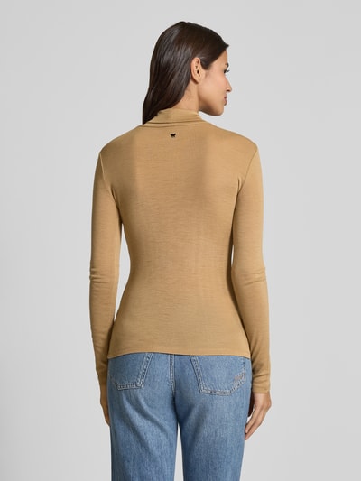 Weekend Max Mara Slim fit shirt met lange mouwen van een mix van wol en zijde, model 'TESEO' Camel - 5