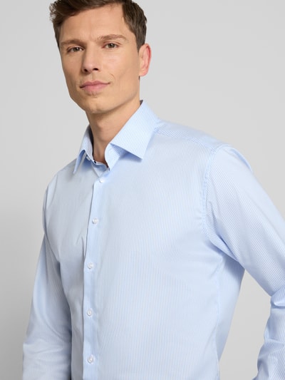 ETERNA Modern fit zakelijk overhemd van katoen met kentkraag Bleu - 3