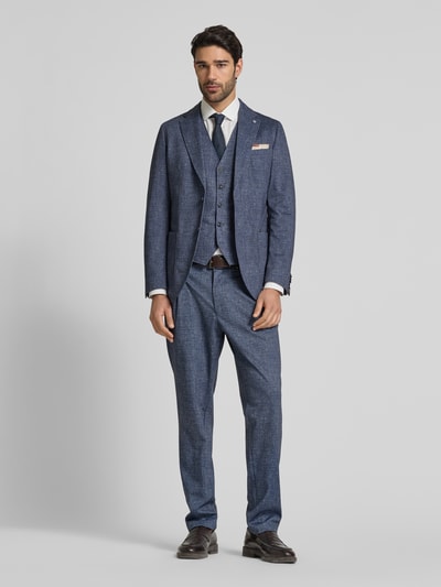 CG - Club of Gents Regular fit bandplooibroek met applicatie, model 'Olf' Blauw - 1