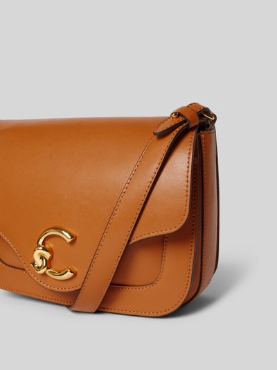 Coccinelle Crossbody Bag aus Leder mit Label-Detail Cognac 3