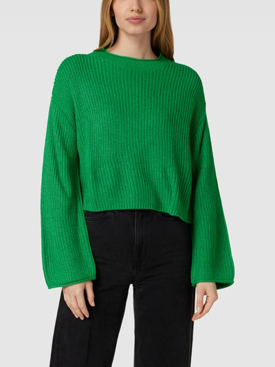 Vero Moda Gebreide pullover met geribde ronde hals, model 'SAYLA' Groen - 4