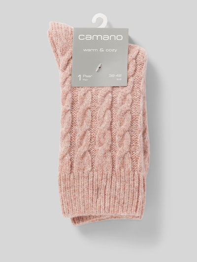 camano Socken mit Zopfmuster Rosa 3