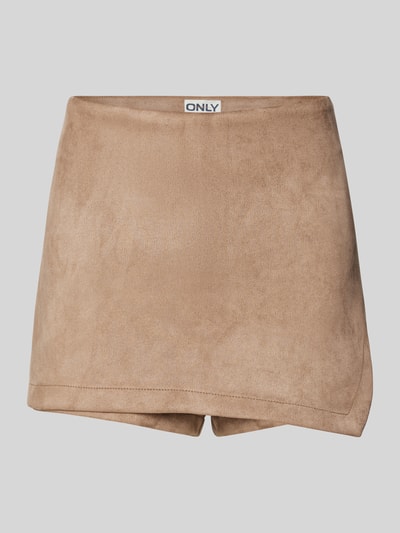 Only Regular Fit Skort in weicher Velours-Optik Modell 'INA' Taupe Melange 1