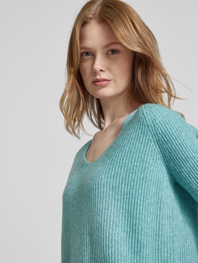 Fynch-Hatton Strickpullover mit V-Ausschnitt Aqua 3