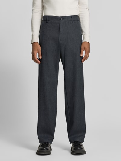 Strellson Wijd vallende broek met zijwaartse steekzakken model 'Jin' Antraciet gemêleerd - 4