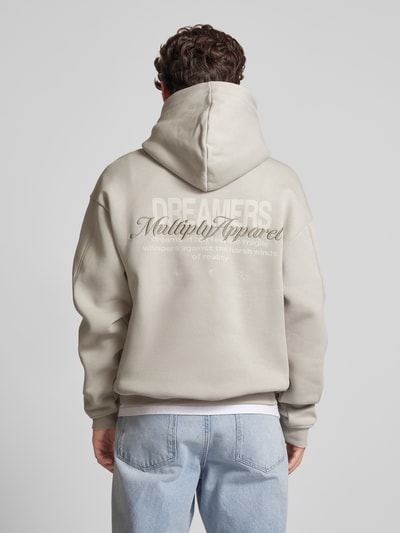 Multiply Apparel Oversized Hoodie mit Label-Print Hellgrau 5