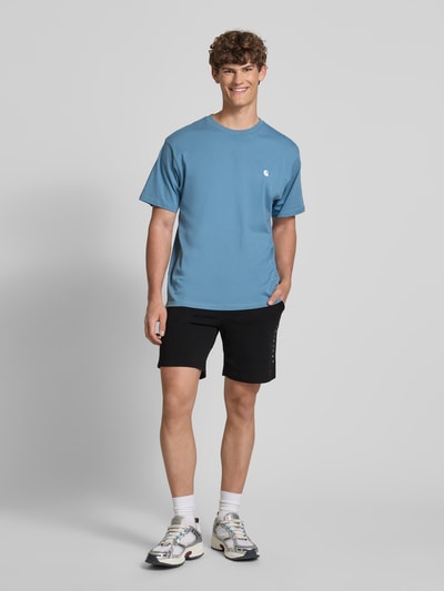 Jack & Jones Szorty z dzianiny dresowej z detalem z logo model ‘GORDON’ Czarny 1