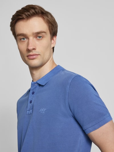 JOOP! Jeans Regular fit poloshirt met labelstitching, model 'Ambrosio' Rookblauw - 3