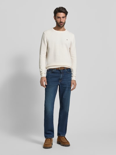 Tommy Hilfiger Regular fit gebreide pullover van zuiver katoen Ecru - 1