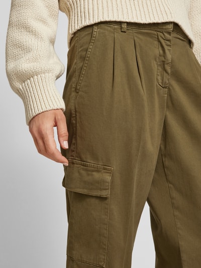 Milano Italy Straight Leg Cargohose mit Bundfalten Khaki 3