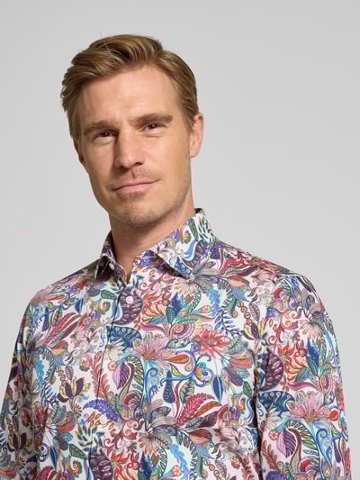 OLYMP Level Five Slim Fit Business-Hemd mit Kentkragen im Allover-Look Weiss 3