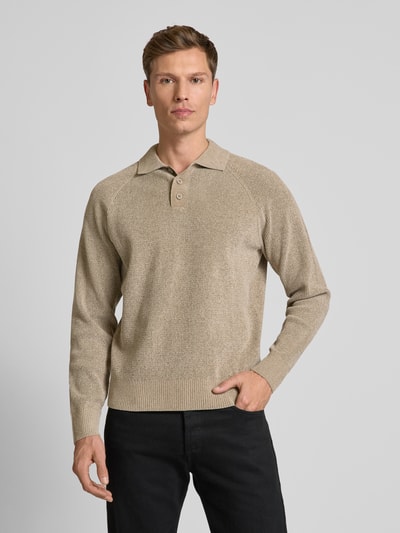 JAKE*S STUDIO MEN Strickpullover mit Strukturmuster Khaki 4