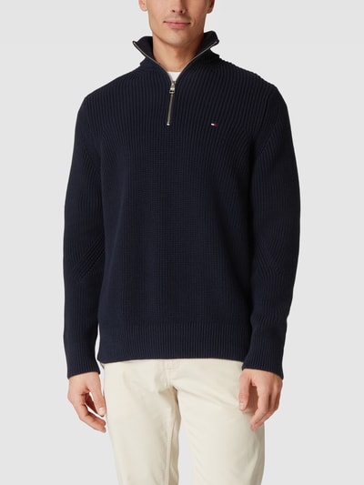 Tommy Hilfiger Strickpullover mit Reisverschluss Marine 4