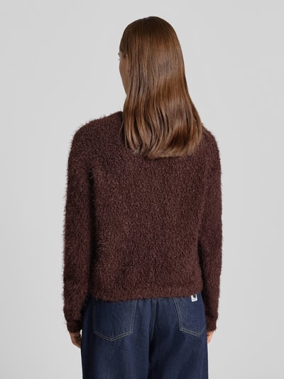 NOISY MAY® Strickpullover mit Rundhalsausschnitt Modell 'SASSY' Schoko 5