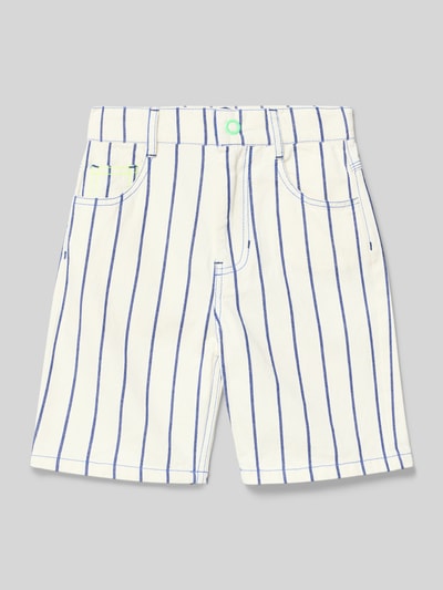 Produktfoto, Shorts mit Gesäßtaschen und Stitching von BILLIEBLUSH aus Reine Baumwolle mit blauen Streifen, Regular-Fit, Eingrifftaschen, Bundweite 29 cm, Innenbeinlänge 15 cm, Kinder Shorts