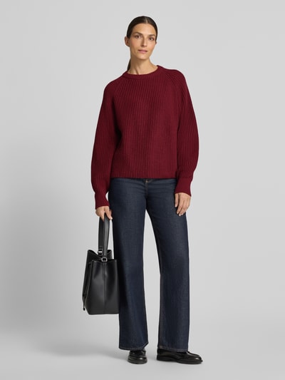ARMEDANGELS Loose Fit Pullover aus Woll-Mix Modell 'RIB KNIT' Bordeaux 1