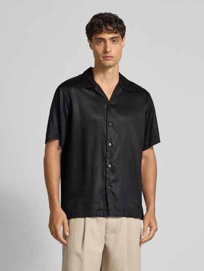 SELECTED HOMME Regular Fit Freizeithemd aus Lyocell-Leinen-Mix Modell 'REGNOA' Black 4