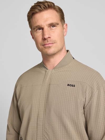 BOSS Green Relaxed Fit Sweatjacke in Waffelstruktur Modell 'TERRACE' Hellgruen 3