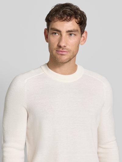 MAERZ Muenchen Gebreide pullover met ribboorden Offwhite - 3