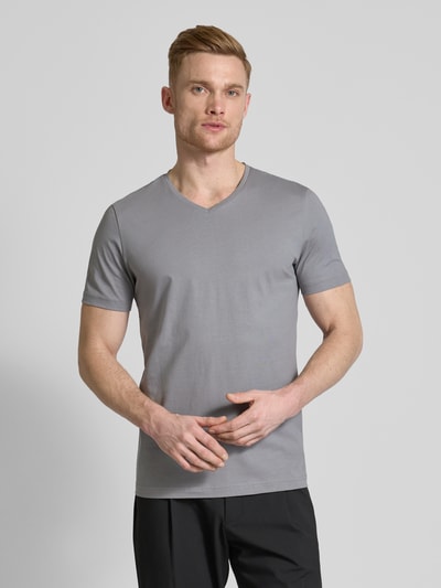 Christian Berg Men T-shirt met V-hals Steengrijs - 4