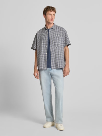 JACK & JONES Regular Fit T-Shirt aus Baumwoll-Mix Modell 'Organic' Marine Melange 1