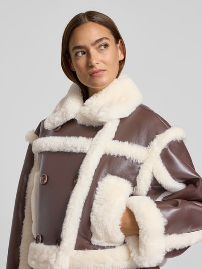 STAND STUDIO Kurtka z imitacji skóry model ‘Kristy’ Ciemnobrązowy 3