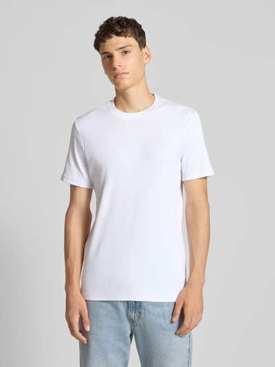 Only & Sons Regular fit T-shirt met ribstructuur, model 'TANNER' Wit - 4