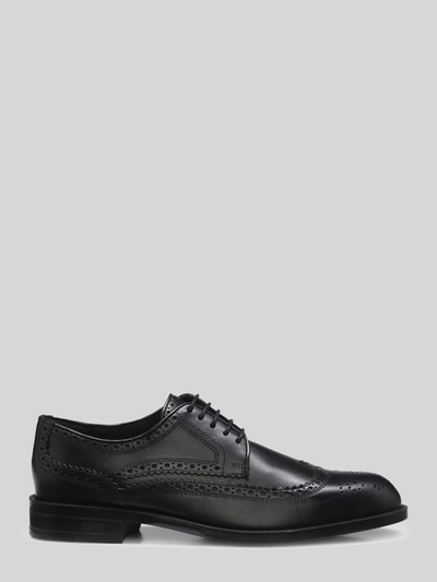 BOSS Veterschoenen van echt leer model 'Tayil_Derb' Zwart - 4