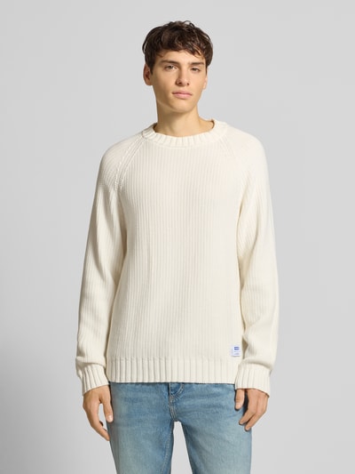 Hugo Blue Regular Fit Strickpullover aus reiner Baumwolle Modell 'SONNEE' Offwhite 4