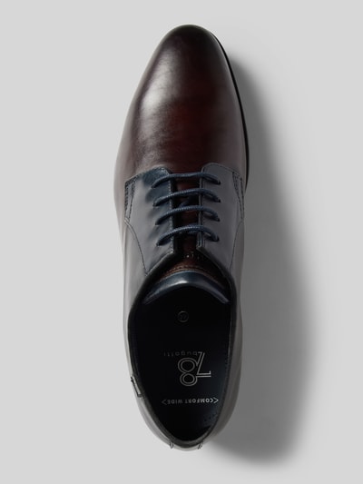 bugatti Leren derby schoenen met labeldetail, model 'Gapo' Donkerbruin - 4