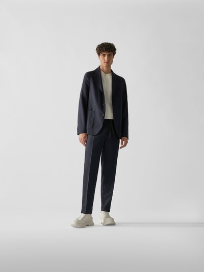 Officine Générale Anzugsakko mit Knopfleiste Marineblau 1