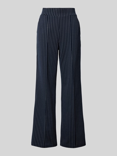 ICHI Wide leg stoffen broek met elastische band, model 'KATE' Marineblauw - 2